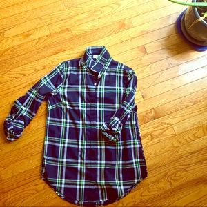 Plaid Button-Down Cotton Shirt